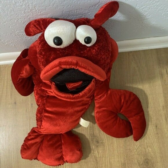 Vintage DAN DEE Jumbo Lobster 32" Red Shimmer Big Lips Toy Plush bin LL - Picture 1 of 6